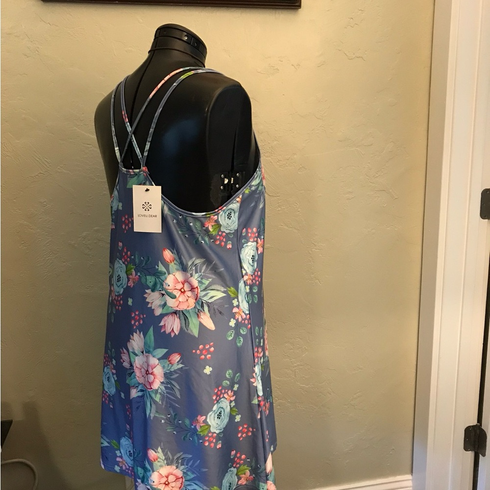 5/15🔥🔥🔥Floral Midi Dress in Blue by Ann Taylor